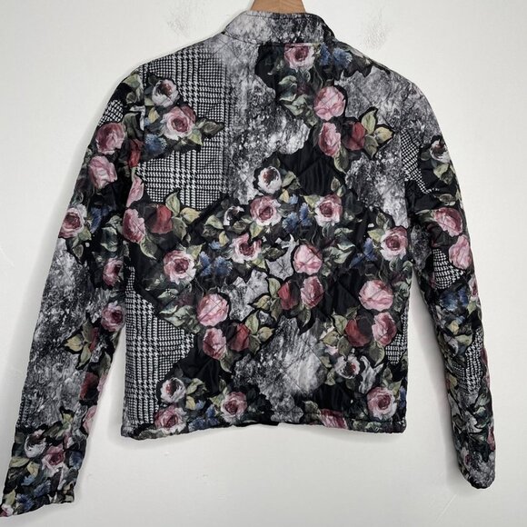 aNYplace Floral Quilted Bomber Jacket Women's Size Medium‎ - Picture 6 of 9